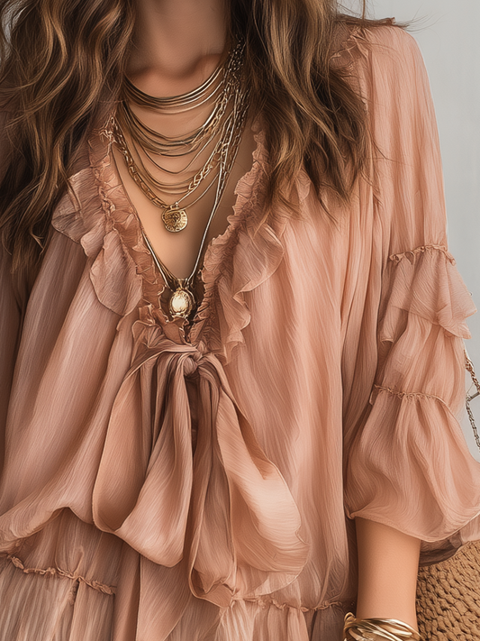 Romantic Ruffle Chiffon Blouse
