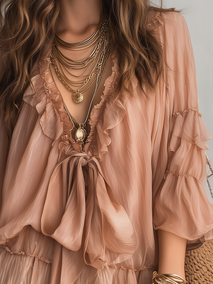Romantic Ruffle Chiffon Blouse